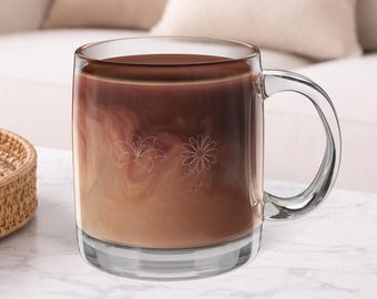 Mom of 2 Personalized Engraved Glass Mug | Mothers Day Gift for Mom | Coffee Cup | Customizable Mama Gift With Children Names