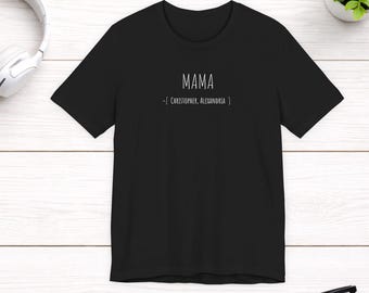 Personalized Mom of 2 Shirt, Mama Array Code T-Shirt, Custom Kids Names Tee, Minimalist Mom Shirt, Mothers Day Gift for Mom