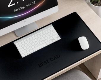 Personalized Desk Mat Best Dad established | Large Mousepad | Office Deskpad | Gift for Father | Dad Gift Idea