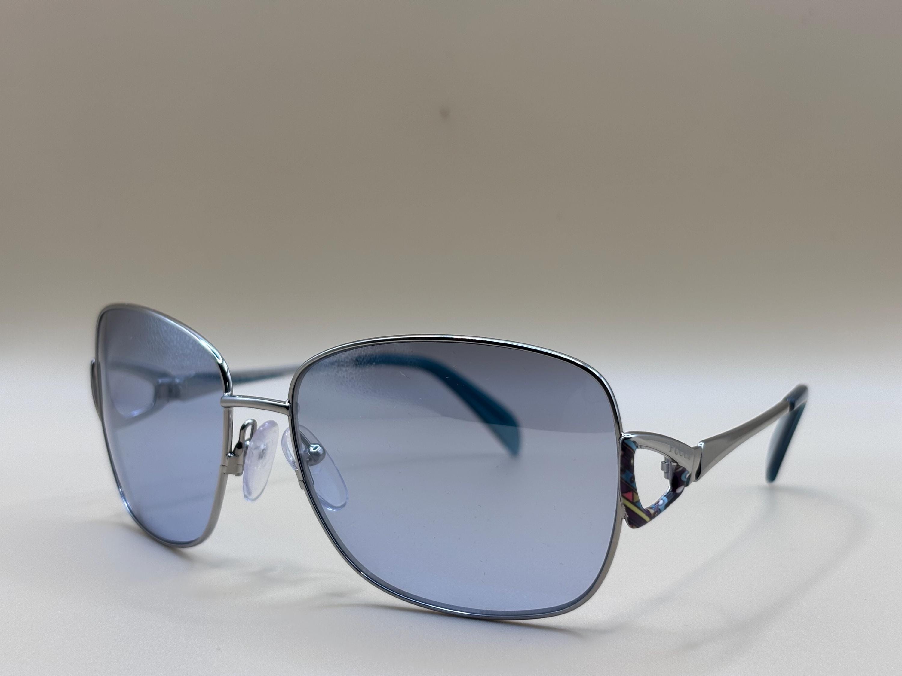 Emilio Pucci Oversized EP119S Silver Frame Sunglasses with Gradient Smoke Lenses Women main image 2