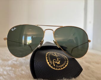 Authentic Ray-Ban Aviator Large Metal Sunglasses RB3025 | Gold Frame 58mm | Pre-Loved / Read Condition | Ships from France