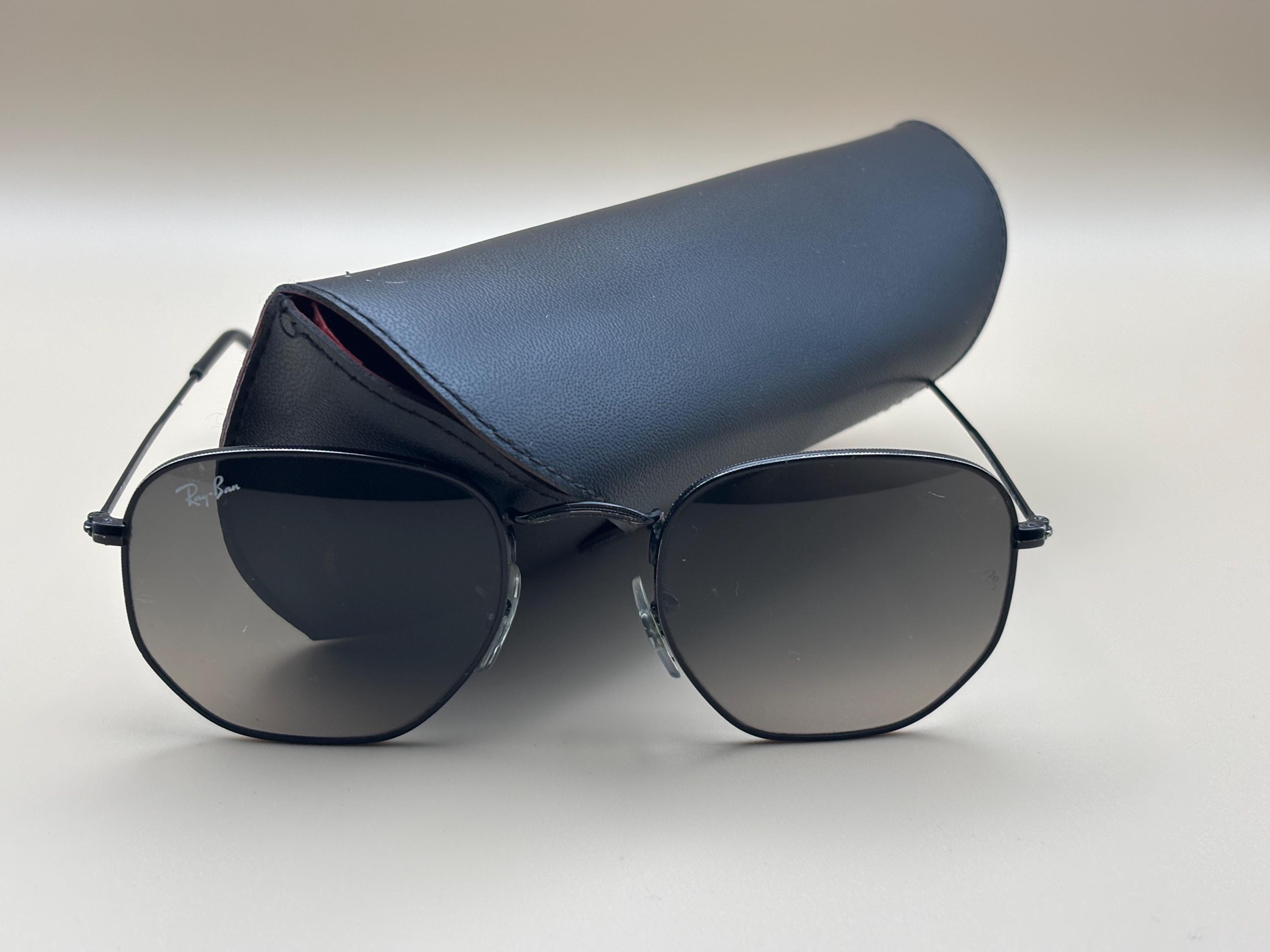 Ray-Ban Hexagonal RB3548 Black Frame/ Black Sunglasses Ray-Ban Hexagonal Flat Lenses Polarized Sunglasses - Large  main image 3