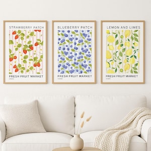 Vintage Fruit Market Print Set: Kitchen Wall Art (Digital Download)