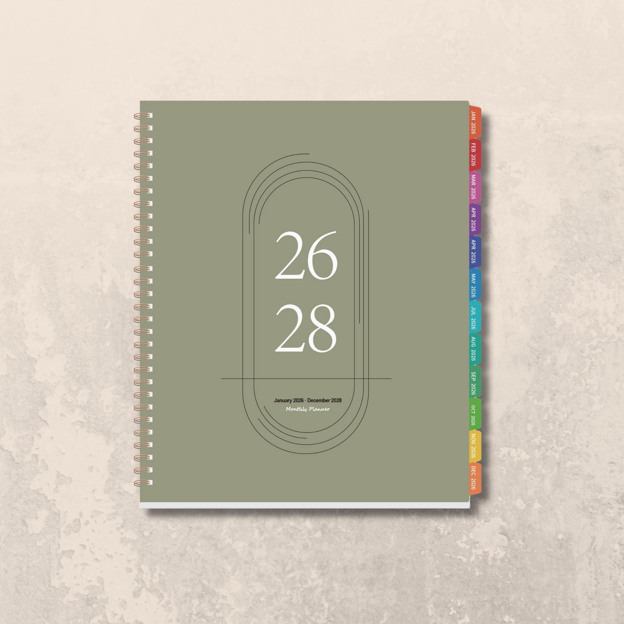 Decorably 18 Months Gold Foil Greenery Academic Hanging Wall Calendar July 2025