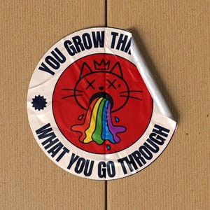 Sticker Waterproof Vinyl, Cute Kawaii Characters with Motivational Message for Laptops , Phone, Gifts, Packages, Labels, Skate, School