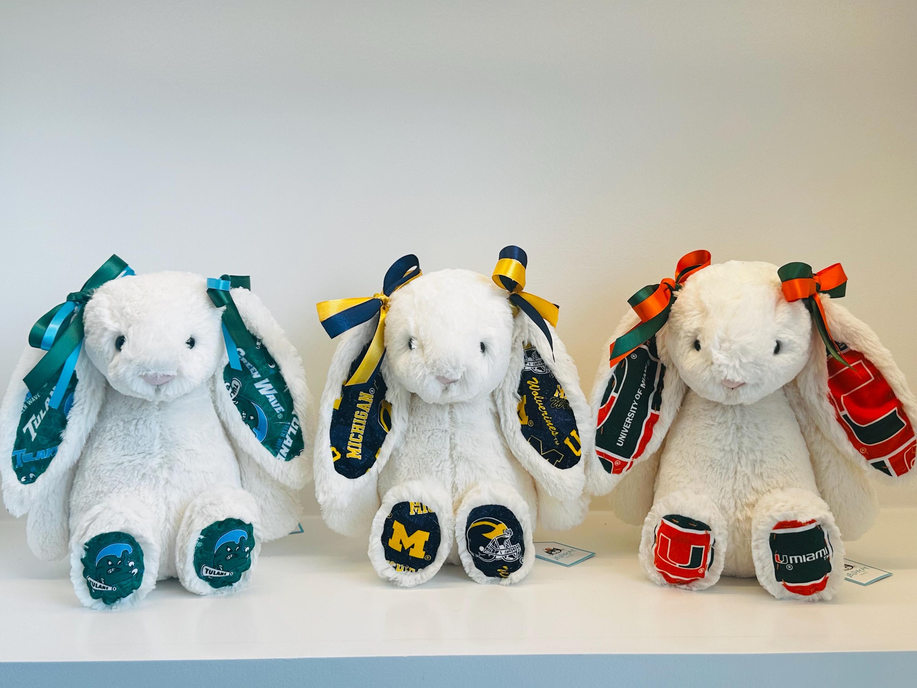 Custom College Jellycat Bunny: Personalized Plush for Graduation