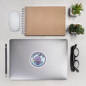 Current Mood Jellyfish Sticker – Funny Ocean Animal Vinyl Decal – Moody Sea Creature Gift – 4 Inch Kiss-Cut Matte