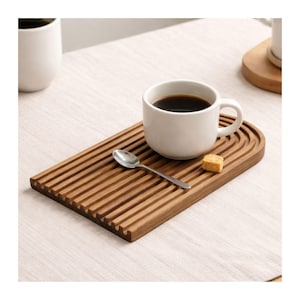 Klein eikenhouten serveerplankje | Koffie & gebak | Handgemaakt | 33 × 15 cm | MA Holzdesign