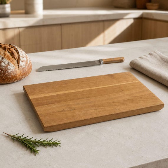 Schneidebrett Eiche Massivholz | Holz Schneidebrett | Küchenbrett | Servierbrett | Gerade oder Schweizer Kante | 4 Größen  Oak Cutting Board