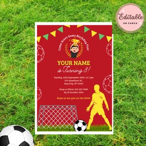 Editable Football Birthday Invitation, Football Birthday, Boy Birthday Invitation, Football theme party invitation instant downlaod