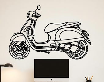 Holzwanddekoration Retro Roller – stilvolle klassische Scooter Wandkunst für Garage oder Man Cave, perfektes Geschenk für Rollerfahrer