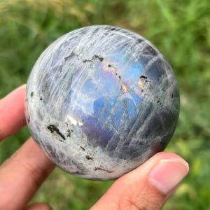 55-60mm+ Natural Labradorite Sphere,Labradorite Ball,Crystal Sphere,Home Decoration,Divination Ball,Mineral Specimens,Crystal Healing 1pc