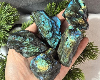 天然ラブラドライト原石、フラッシュストーン、ヒーリングクリスタル