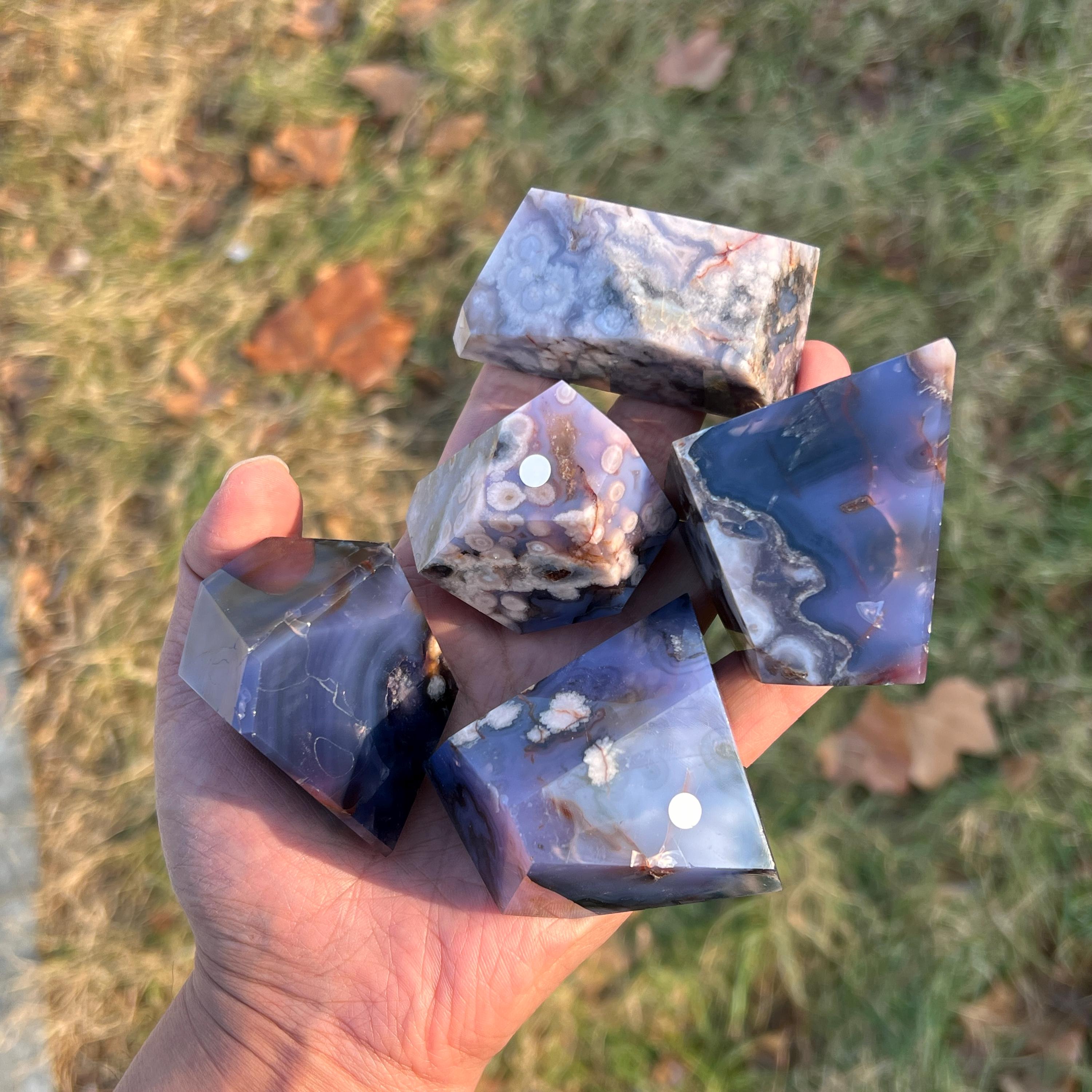 Blue flower agate - Etsy 日本