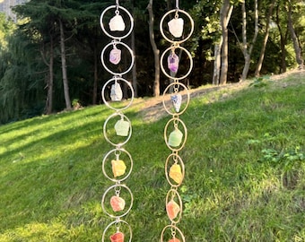7 Chakra Rohkristall Sonnenfänger, Regenbogen Heilstein Dekor