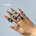 Adjustable Natural Crystal Ring Set – Mystery Jewelry Box 4‑8pcs | Free Shipping,Crystal and Gemstone Jewelry, Crystal Lucky Box