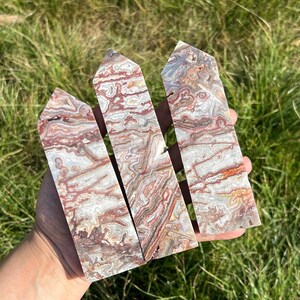 250G+ Natural Mexican Agate Point,Crazy Lace Agate Wand,Crystal Obelisk,Mineral Specimen,Home Decoration,Reiki Healing,Crystal Gifts 1pc