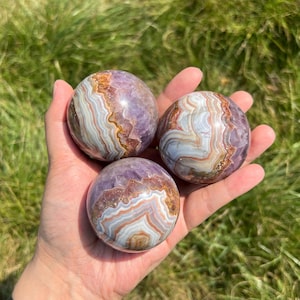 55mm+ Natural Amethyst Agate Sphere,Crystal Sphere,Quartz Ball,Mineral Specimen,Home Decoration,Reiki Healing,Crystal Gifts 1pc