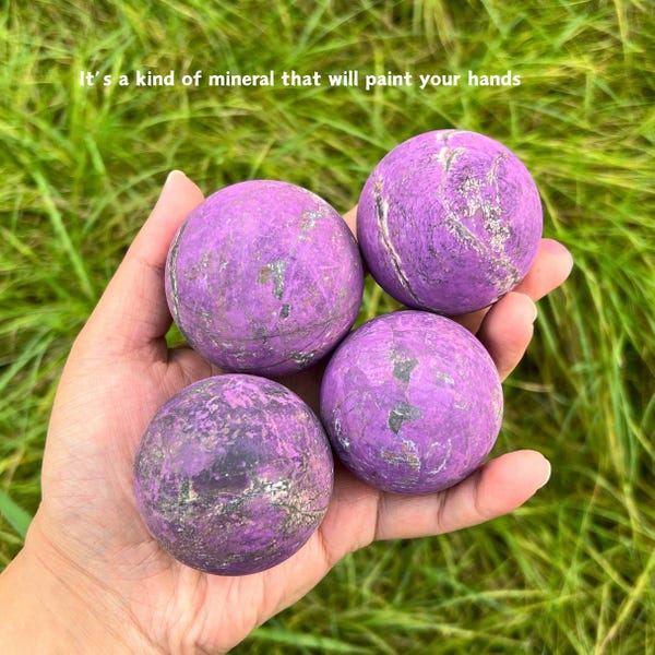 Esfera de purpurita natural, cristal curativo, decoración mineral en bruto