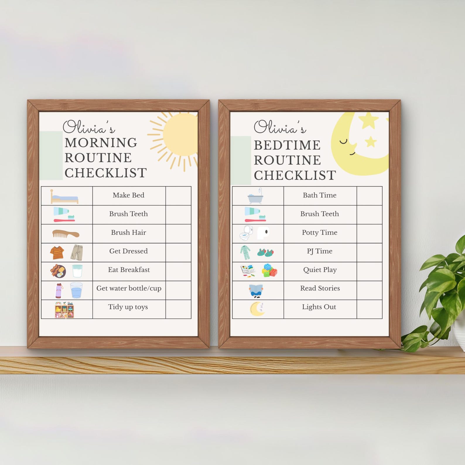 Toddler Morning & Bedtime Routine Chart | Visual Schedule (editable ...