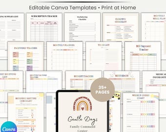 Editable Family Command Center Kit | Canva Planner (Digital Download)