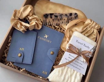 Personalized Travel Gift Set: Engraved Passport Holder & Luggage Tag