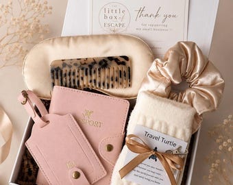 Personalized Passport Holder Luggage Tag Set | Engraved Initials Travel Gift for Women