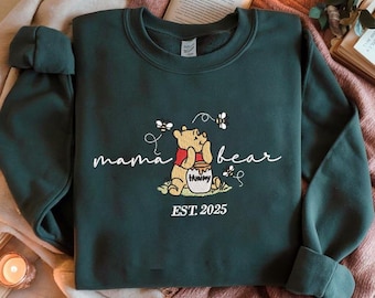 Mama Bear, Magic Kingdom Embroidery Design, Cartoon Embroidery File, Winnie the Pooh Momma Embroidery Design, Instant Download, pooh