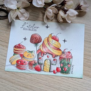 Carte postale ou de décoration - Illustrations originales thème gourmandises