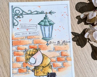 Carte postale ou de décoration - Illustrations originales thème Détective