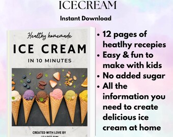 Zuckerfreie Eis Rezepte eBook: Gesunde DIY Gefrorene Leckereien für Kinder (PDF Download)