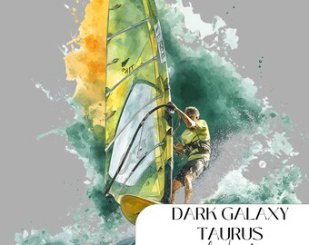 13 Wind Surfing PNG Clipart, Watercolor Windsurfer Scenery Ocean Sport Landscape, Windsurf Sail Image, Digital Gift, Commercial Use