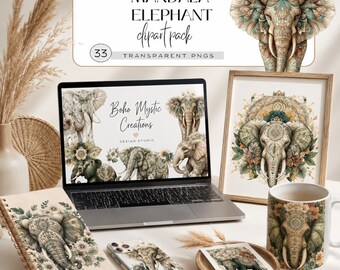 33 Elephant Clipart, Watercolor Elephant, Printable Watercolor clipart, High Quality PNGs, Digital download, High resolution, Paper crafts