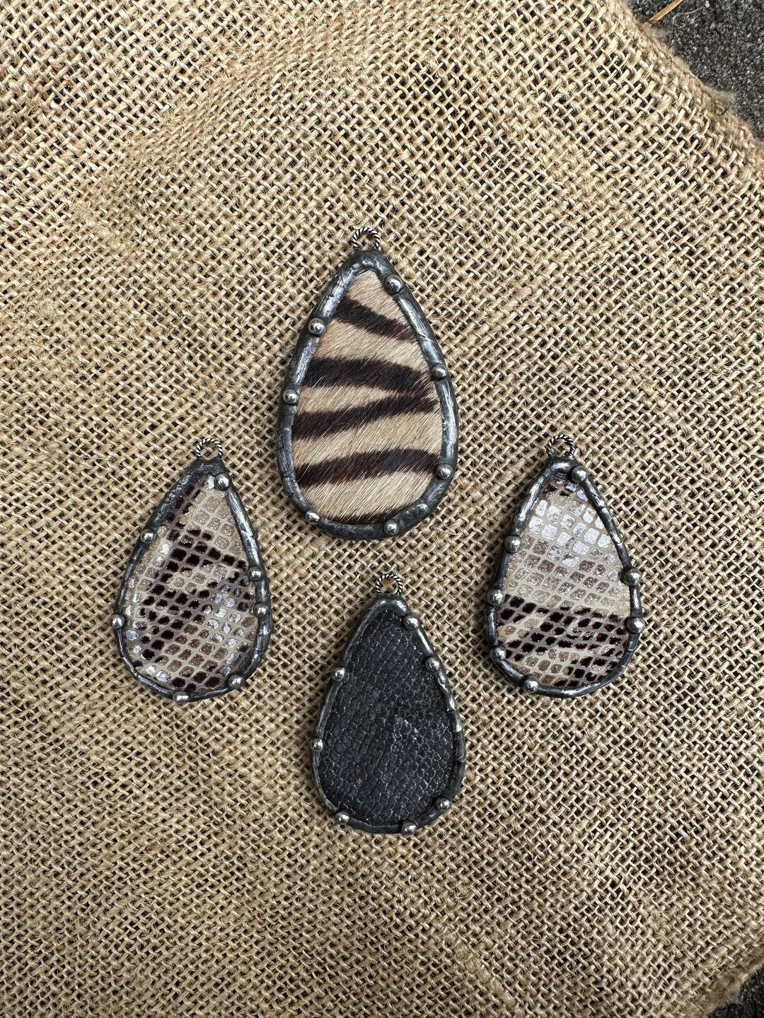 Handmade Soldered Leather and Cowhide Pendants Bohemian Style Custom