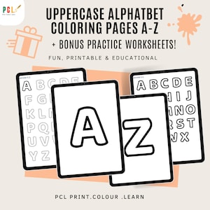 Uppercase Alphabet Coloring Pages A–Z | ABC Printable for Kids | Preschool English Letter Coloring Worksheets PDF | Homeschool Activities