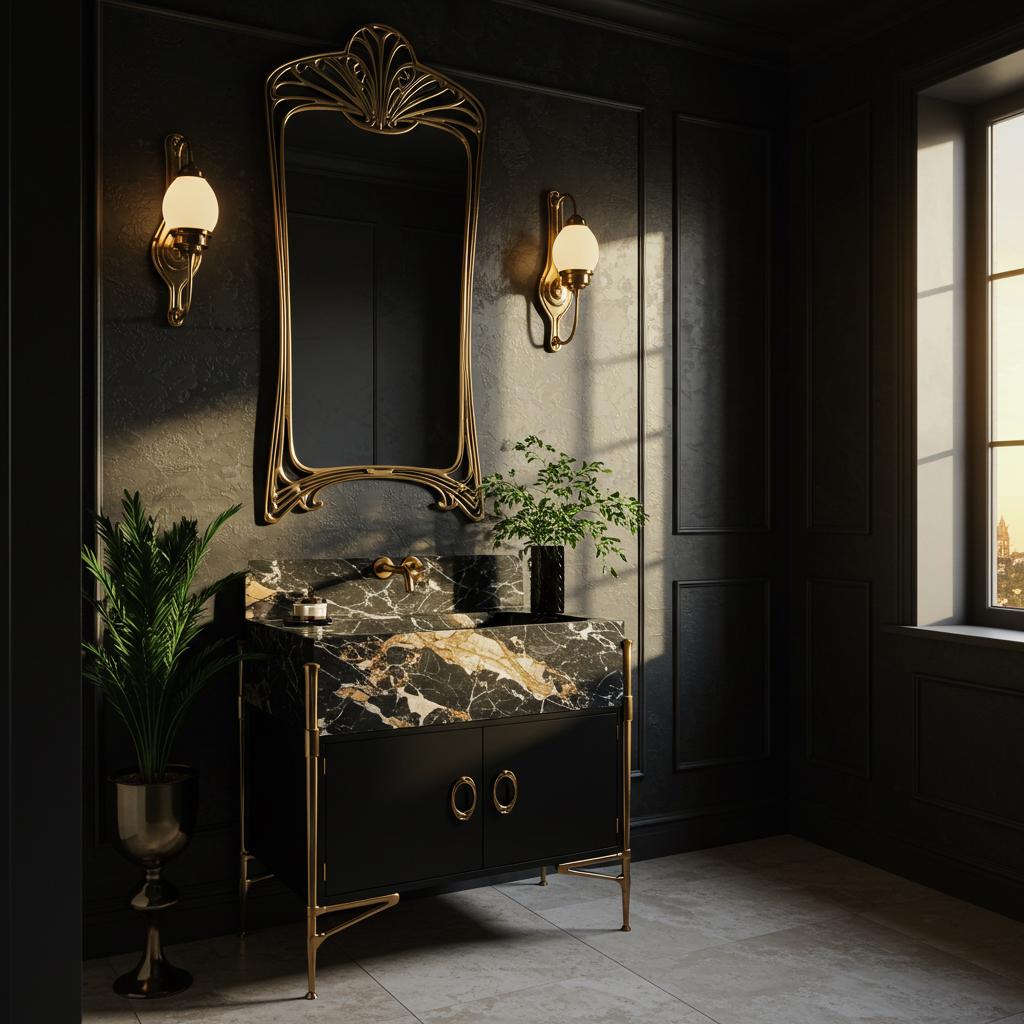 Black Marble Sink Vanity With Gold Base | Custom Marble Sink and Top ...