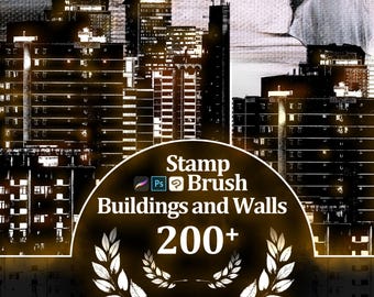 Stamp Brush Buildings & Walls abr / Brushset / sut / png