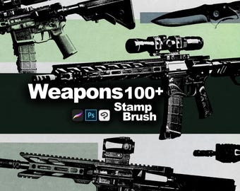 Stamp Brush Weapons abr / Brushset / sut / png