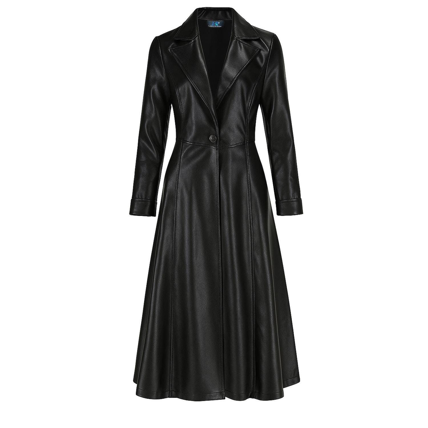 Genuine Leather Maxi Coat: Women's Full-length Trench Coat - Etsy