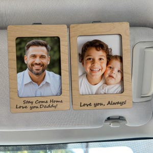 Photo Car Visor Clip Drive Safe, Custom Gifts for Dad, Fridge Photo Magnet, Personalized Picture Frame, Fathers Day Gifts, Papa Gift