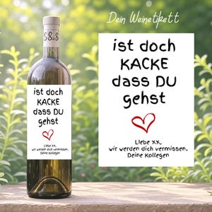 Flessenetiket / wijnflesetiket / wijnflesetiket / personaliseerbaar etiket / grappig wijnetiket / collega / afscheidscadeau