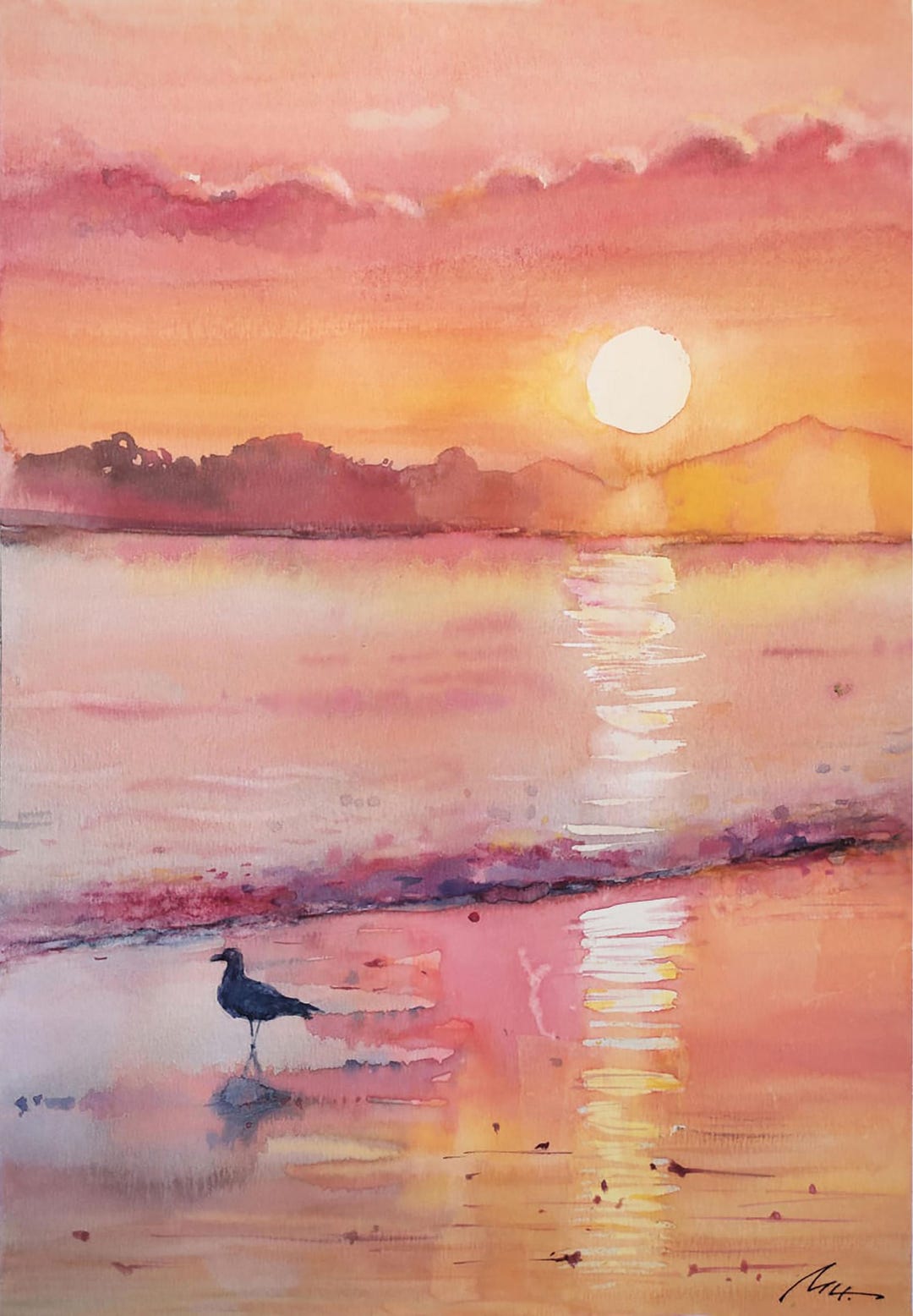 油絵 絵画 【夕日のカモメ】 油絵 絵画 【夕日のカモメ】 専用確認 海とカモメ 渋かっ 油絵