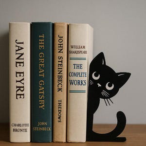 Cute Cat Book End  Cat Bookshelf Decor