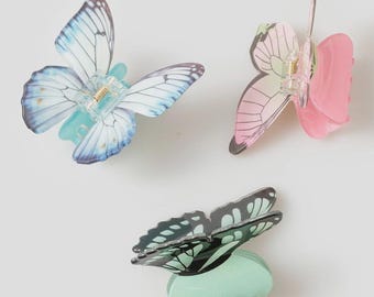 Large Butterfly Hair Claws — Trendy Hair Accessories, Colorful Plastic Clips, demon slayer