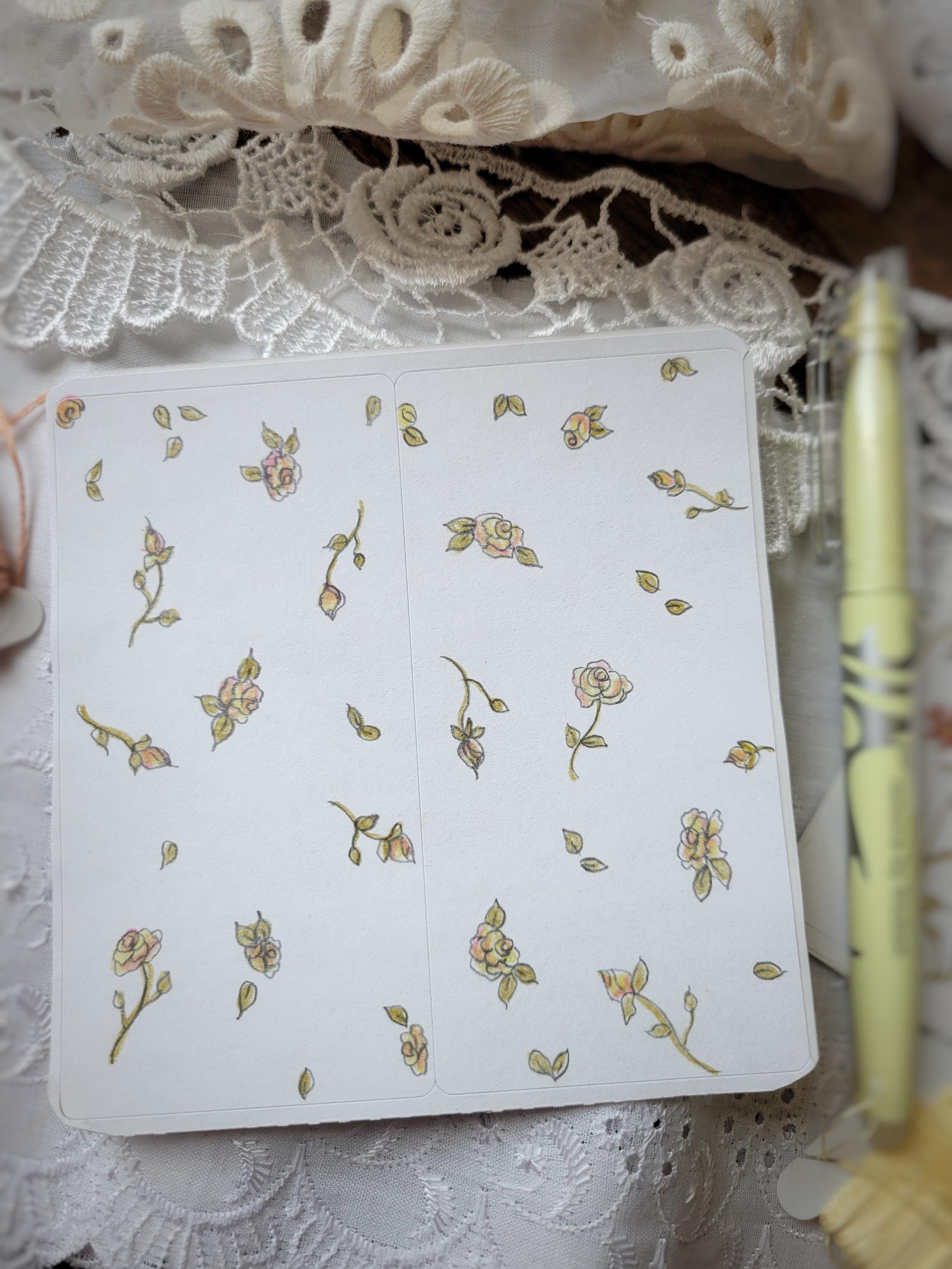 Journaling Stickers Label Stickers Yellow and Orange Floral - Etsy