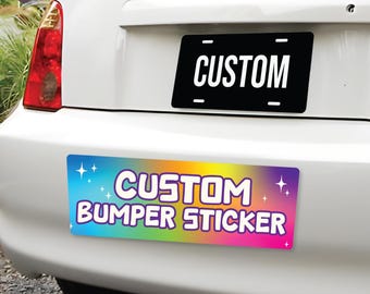 Custom Bumper Sticker or Magnet, Personalized Car Decal, Custom Text Sticker, Logo Car Magnet, Waterproof Vinyl Sticker