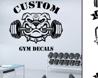 Custom Gym Wall Decal, Personalized Fitness Logo Vinyl Decal, Home Gym Wall Sticker, Workout Room Decor, Gym Name Sign
