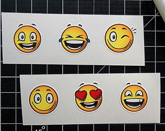 Ensemble d’autocollants Emoji en vinyle dessiné à la main de 6