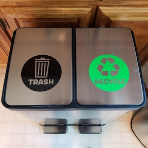 Decalque de vinil | Lixo lixo reciclar composto adesivos etiquetas decalques | Decalque para lixeira | Sinal de lixo | Etiqueta de cozinha | Decalque para caixa de compostagem