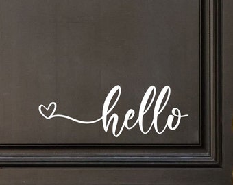 Tür-Aufkleber „Hallo“ – Zwei Designs, 25 cm (10 Zoll) Außenfolie